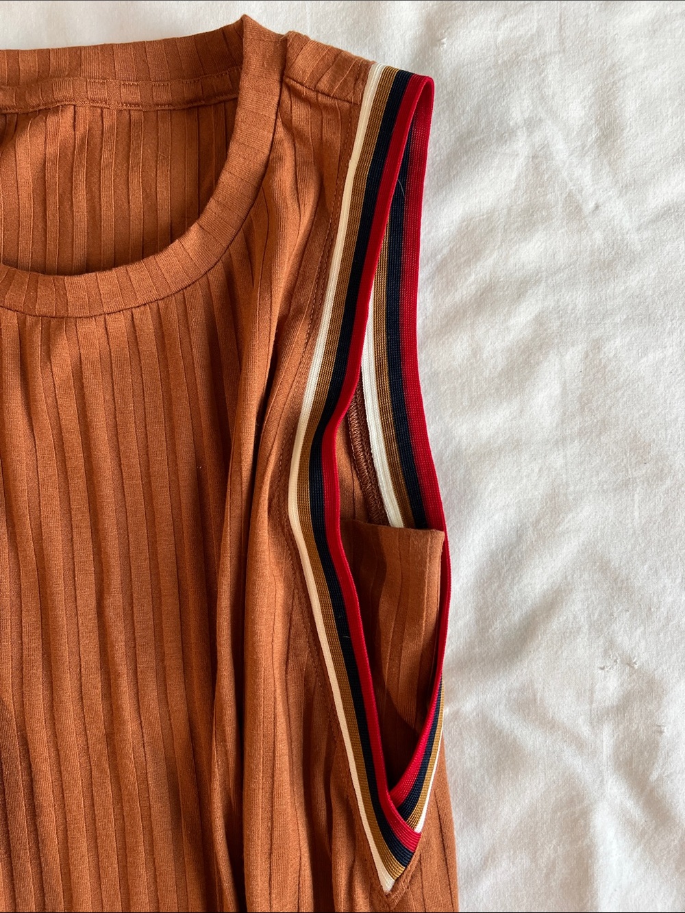 Women’s Ribbed Tank Dress - Rust - Picture 3 of 3